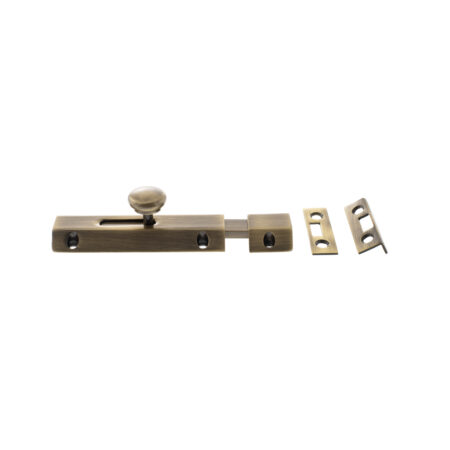 Atlantic Solid Brass Surface Door Bolt 4" - Antique Brass - Image 2