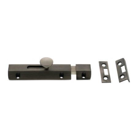 Atlantic Solid Brass Surface Door Bolt 4" - Matt Gun Metal - Image 2