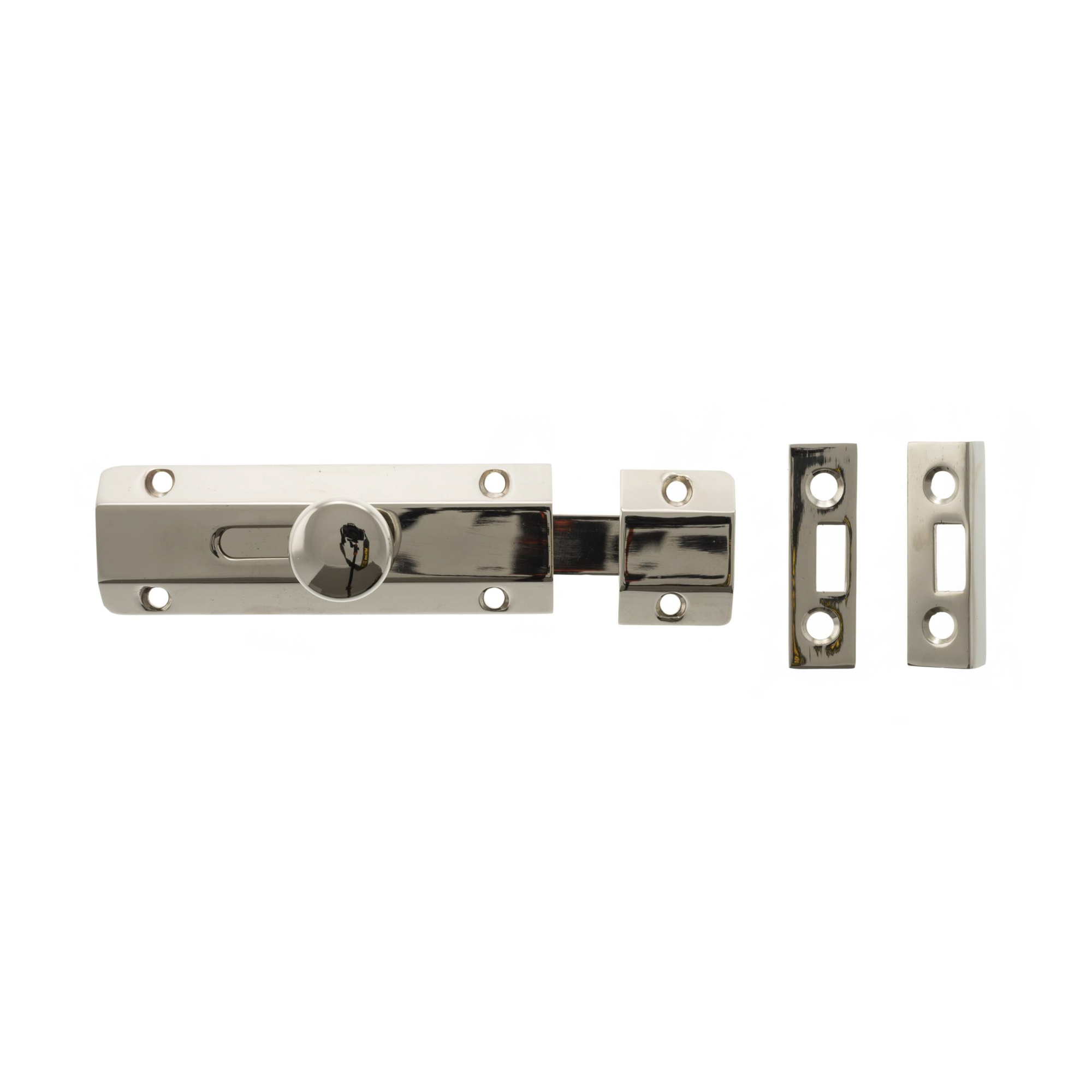 ASB4PN.jpg Atlantic Solid Brass Surface Door Bolt 4" - Polished Nickel - Image 1