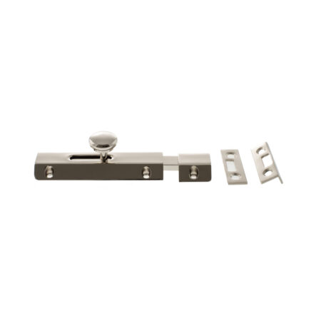 Atlantic Solid Brass Surface Door Bolt 4" - Polished Nickel - Image 2
