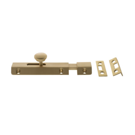 Atlantic Solid Brass Surface Door Bolt 4" - Satin Brass - Image 2