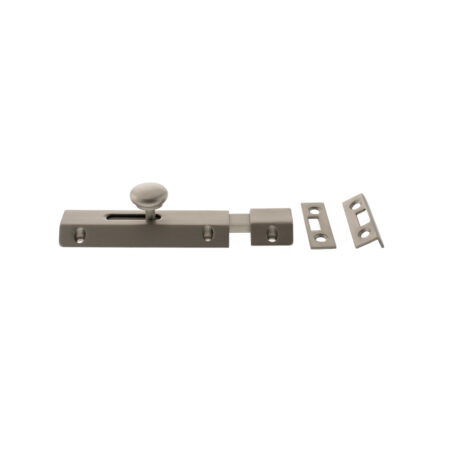 Atlantic Solid Brass Surface Door Bolt 4" - Satin Nickel - Image 2