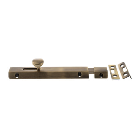 Atlantic Solid Brass Surface Door Bolt 6" - Antique Brass - Image 2