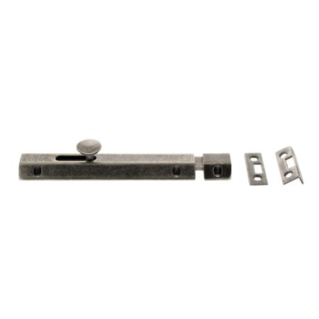 Atlantic Solid Brass Surface Door Bolt 6" - Distressed Silver - Image 2