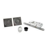 Atlantic AGB Sliding Door Bathroom Lock Set with Square Flush Handle - Satin Chrome