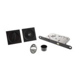 Atlantic AGB Sliding Door Bathroom Lock Set with Square Flush Handle - Matt Black