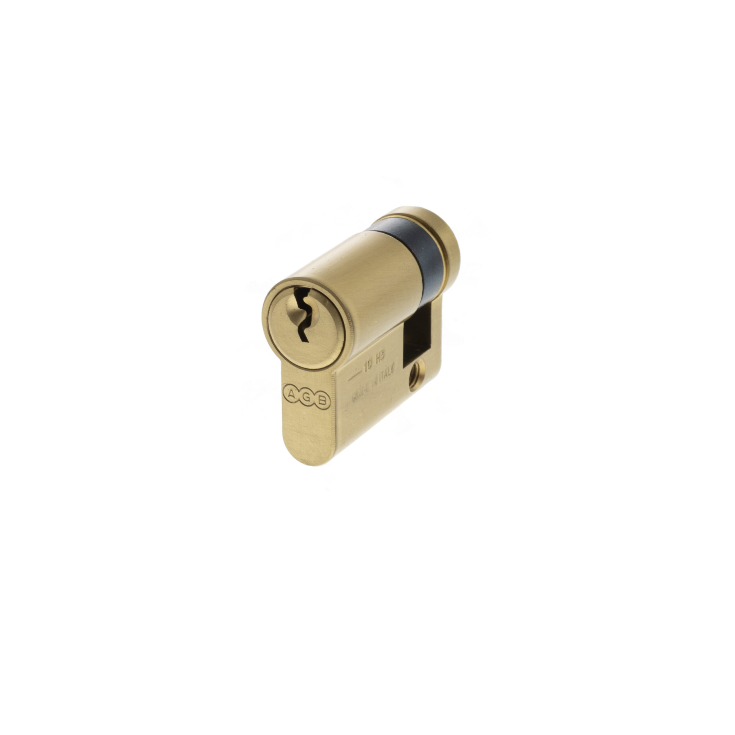 C630080525_AGB-EURO-CYLINDER-5-PIN-HALF-CYLINDER-40MM_SATIN-BRASS_HR.jpg Atlantic AGB Euro Profile 5 Pin Single Cylinder 30-10mm (40mm) - Satin Brass - Image 1