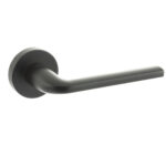 Atlantic CleanTouch Anti-Bac Forme Milly Lever Door Handle on Minimal Round Rose - Matt Black