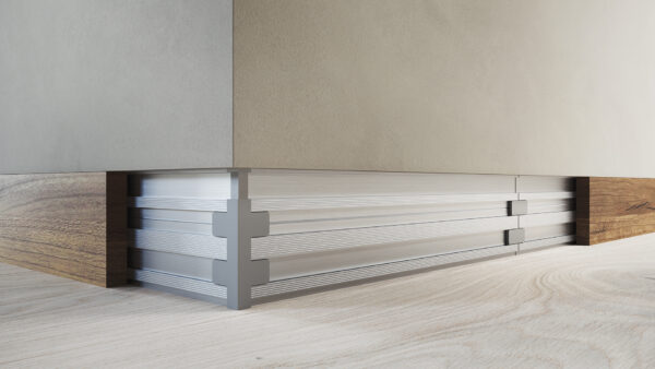 Ermetika Absolute Rush Flush Aluminium Skirting Board with LED