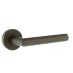 Atlantic Forme Elle Lever Door Handle on Minimal Round Rose - Urban Dark Bronze