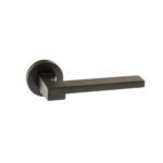 Atlantic Forme Ginevra Lever Door Handle on Minimal Round Rose - Matt Black