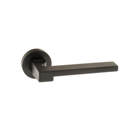 Atlantic Forme Ginevra Lever Door Handle on Minimal Round Rose - Matt Black