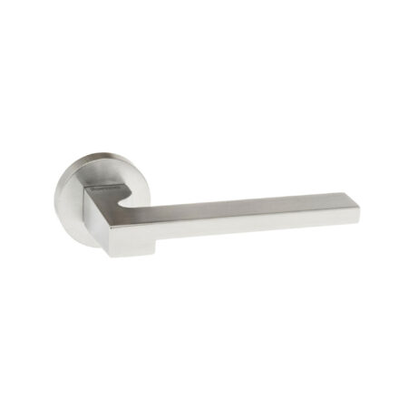 Atlantic Forme Ginevra Lever Door Handle on Minimal Round Rose - Satin Chrome