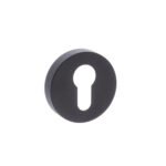 Atlantic Forme Euro Escutcheons on Minimal Round Rose - Matt Black
