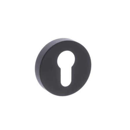 Atlantic Forme Euro Escutcheons on Minimal Round Rose - Matt Black