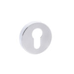 Atlantic Forme Euro Escutcheons on Minimal Round Rose - Polished Chrome