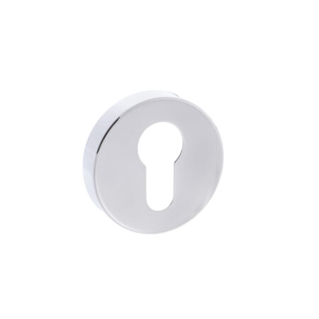 Atlantic Forme Euro Escutcheons on Minimal Round Rose - Polished Chrome