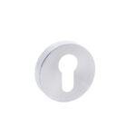Atlantic Forme Euro Escutcheons on Minimal Round Rose - Satin Chrome