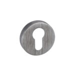 Atlantic Forme Euro Escutcheons on Minimal Round Rose - Urban Graphite