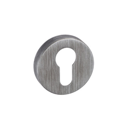 Atlantic Forme Euro Escutcheons on Minimal Round Rose - Urban Graphite
