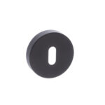 Atlantic Forme Key Escutcheons on Minimal Round Rose - Matt Black