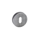 Atlantic Forme Key Escutcheons on Minimal Round Rose - Urban Graphite