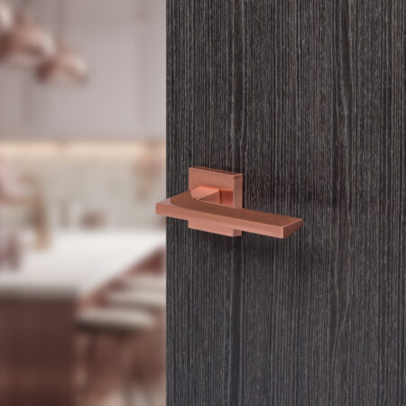 Atlantic Forme Lorena Lever Door Handle on Minimal Square Rose - Urban Satin Copper - Image 2