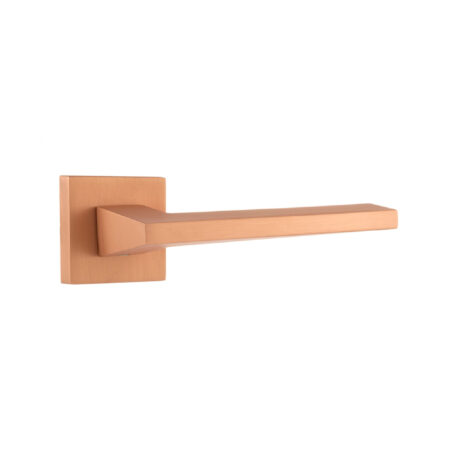 Atlantic Forme Lorena Lever Door Handle on Minimal Square Rose - Urban Satin Copper