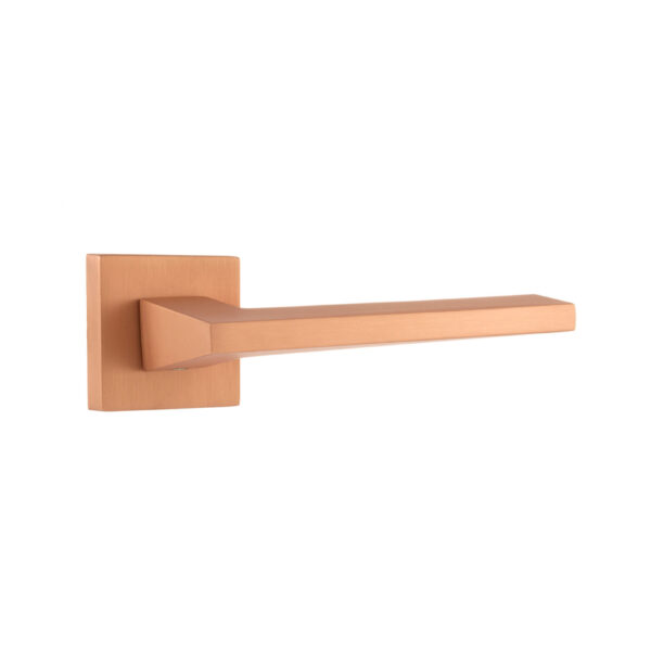 Atlantic Forme Lorena Lever Door Handle on Minimal Square Rose - Urban Satin Copper