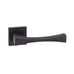 Atlantic Forme Artemide Lever Door Handle on Minimal Square Rose - Matt Black