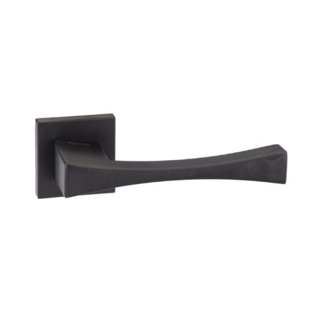 Atlantic Forme Artemide Lever Door Handle on Minimal Square Rose - Matt Black