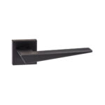 Atlantic Forme Naxos Lever Door Handle on Minimal Square Rose - Matt Black