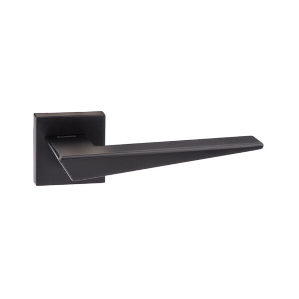 Atlantic Forme Naxos Lever Door Handle on Minimal Square Rose - Matt Black