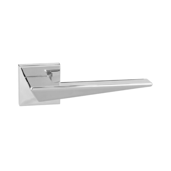 Atlantic Forme Naxos Lever Door Handle on Minimal Square Rose - Polished Chrome