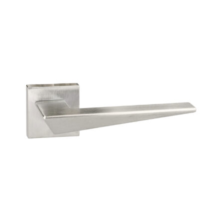 Atlantic Forme Naxos Lever Door Handle on Minimal Square Rose - Satin Chrome