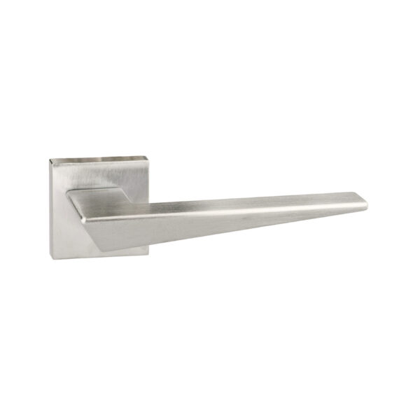 Atlantic Forme Naxos Lever Door Handle on Minimal Square Rose - Satin Chrome
