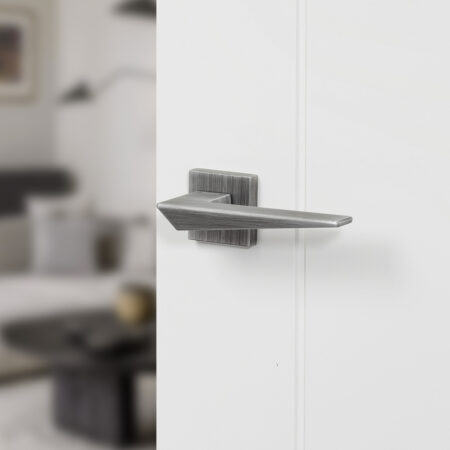 Atlantic Forme Naxos Lever Door Handle on Minimal Square Rose - Urban Graphite - Image 2
