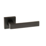 Atlantic Forme Asti Lever Door Handle on Minimal Square Rose - Matt Black