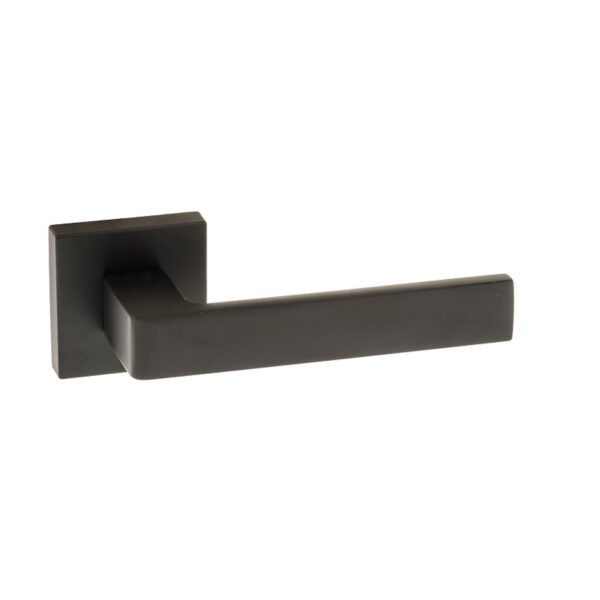 Atlantic Forme Asti Lever Door Handle on Minimal Square Rose - Matt Black