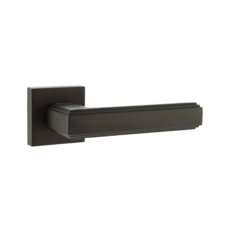 Atlantic Forme Alila Lever Door Handle on Minimal Square Rose - Urban Dark Bronze