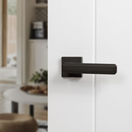Atlantic Forme Alila Lever Door Handle on Minimal Square Rose - Urban Dark Bronze - Image 2
