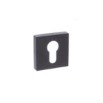 Atlantic Forme Euro Escutcheons on Minimal Square Rose - Matt Black