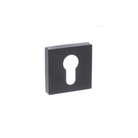 Atlantic Forme Euro Escutcheons on Minimal Square Rose - Matt Black