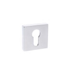 Atlantic Forme Euro Escutcheons on Minimal Square Rose - Polished Chrome