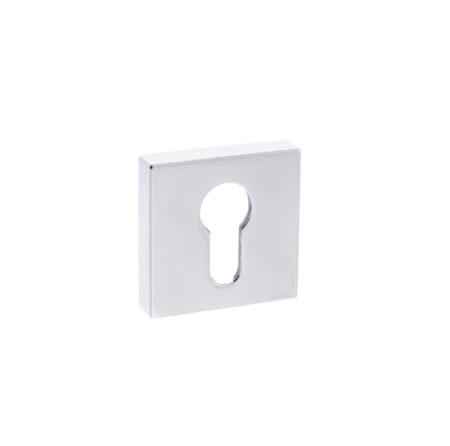 Atlantic Forme Euro Escutcheons on Minimal Square Rose - Polished Chrome