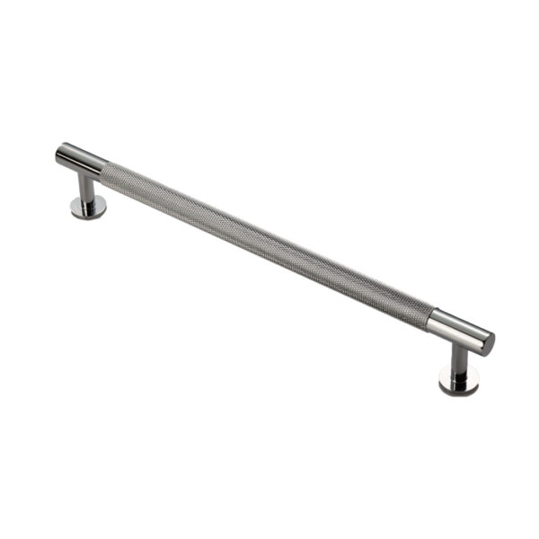 Carlisle Brass Knurled Cabinet Pull Handle 224mm C/C - Polished Chrome