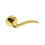 Atlantic Mediterranean Valencia Lever Door Handle on Round Rose - Polished Brass