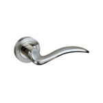 Atlantic Mediterranean Valencia Lever Door Handle on Round Rose - Satin Nickel/Polished Nickel