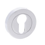 Atlantic Mediterranean Euro Escutcheons on Round Rose - Polished Chrome