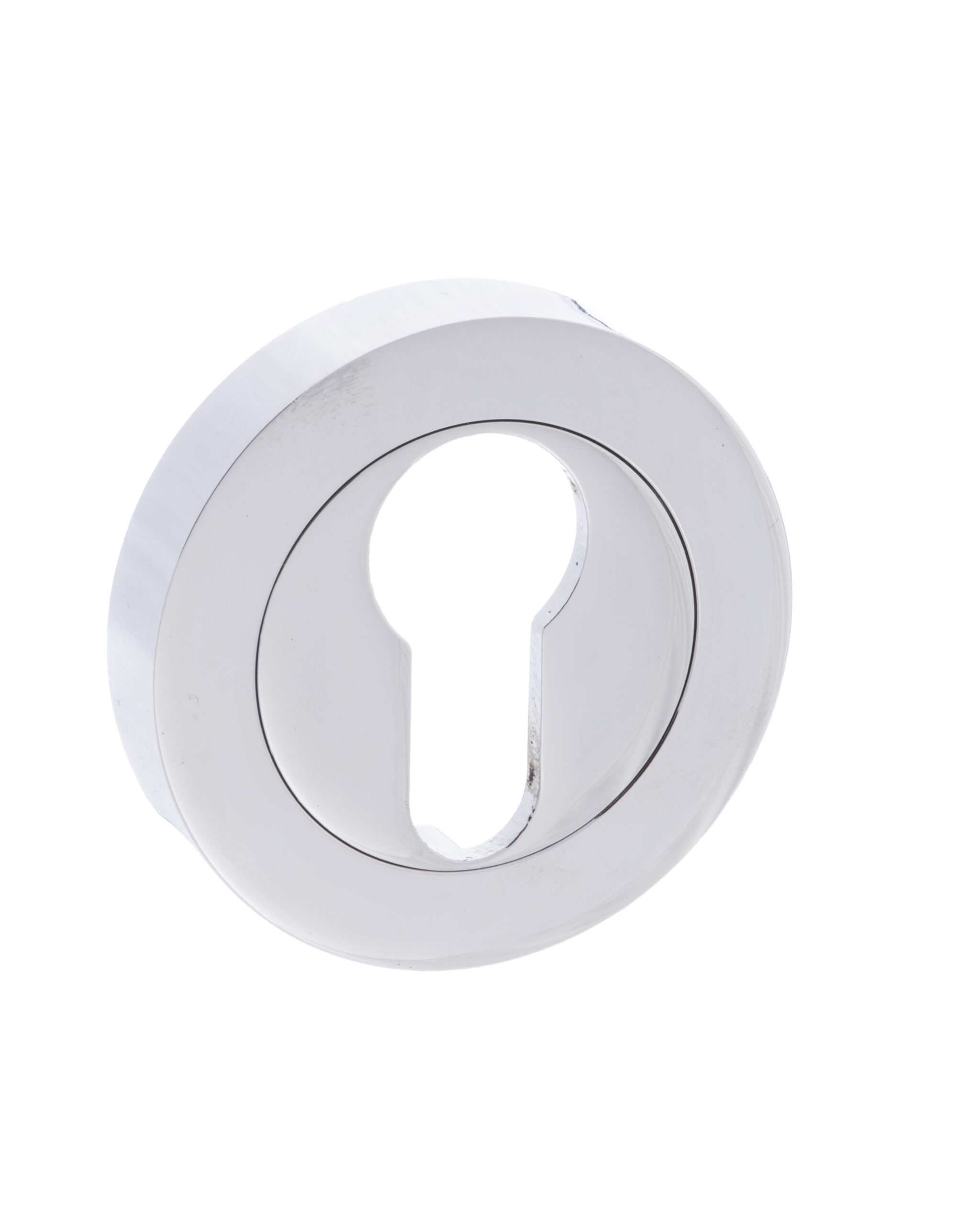 MESCECP_EURO_HiRes.jpg Atlantic Mediterranean Euro Escutcheons on Round Rose - Polished Chrome - Image 1